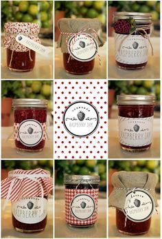 Raspberry Freezer Jam, Jam Packaging, Jones Design Company, Canning Jar Labels, Jam Label, Freezer Jam, Canning Labels, Cadeau Diy, Homemade Jam