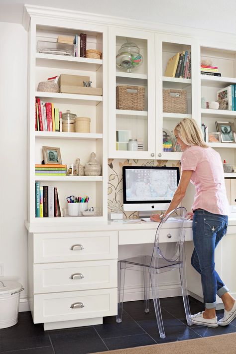 Things to Never Throw Away Office Laundry Room Combo Small Spaces, Pantry Office Combo, Office Storage Room, Laundry Room Decorating, Laundry Office, Built In Lockers, Laundry Room Storage Shelves, Small Laundry Room Organization, Room Storage Diy