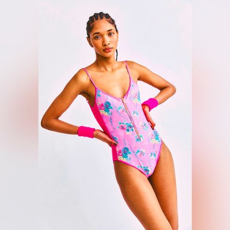 The Loveshackfancy X Beach Riot Cheryl One Piece Is The Perfect Floral Flattering Bodysuit. Whether You Are Rocking This At The Beach Or The Gym, This Versatile One-Piece Is Perfect For Swimming Or Working Out. Size: Small; Nwot (Zipper Plastic Is Still On); “Hints Of Hibiscus” Fabric; Front Rainbow Zipper Closure; Flirty Low Back With Adjustable Straps; 75% Polyester, 25% Spandex. ~All Offers Welcome~ ~Bundle Up For Extra Discounts~ ~All Questions Have Purpose; Don’t Hesitate To Ask~ ~Need Specific Measurements/Pics? I Got You~ ~Smoke-Free Environment~ Did You Know Shopping Increases Serotonin In The Brain? Here4happiness Cheeky One Piece Swimsuit, Pink One Piece, Floral One Piece Swimsuit, Beach Riot, Green Swimsuit, Floral One Piece, Ruffle Swimsuit, Floral Swimsuit, Pink Beach