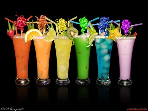 Cake Batter Martini, Neon Drink, Vodka Blue, Tropical Neon, Strawberry Vodka, Cocktail Shots, Coconut Syrup, Colorful Cocktails, Strawberry Juice