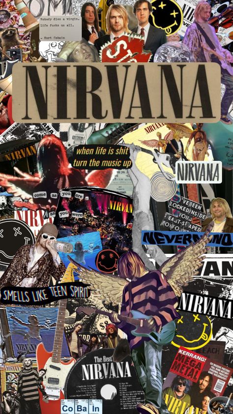 #music #vibes #nirvana #nirvanaaesthetic #nirvanaband #nirvanacollage #nirvanashuffle #nirvanableach #nirvananevermind Nirvana Wallpaper, Nirvana Live, Nirvana Poster, Iphone Wallpaper Texture, Nirvana Nevermind, Nirvana Band, Futurisme Retro, Nirvana Kurt Cobain, Music Vibes