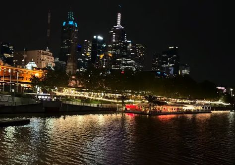 Where city lights dance on the Yarra River, Melbourne, Australia 🇦🇺🌏 #melbourne #yarra #river #australia Yarra River, Melbourne City, Australia Melbourne, Melbourne Australia, City Lights, Melbourne, Australia, Lighting