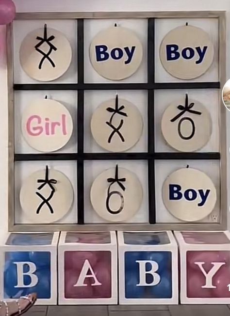 Gender Reveal Ideas Video Games, Gender Reveal Tic Tac Toe Board Diy, Gender Reveal Tik Tak Toe Board, Gender Reveal Games For Guests, Tic Tac Toe Gender Reveal, Baby Gender Reveal Announcement, Valentines Gender Reveal, Gender Reveal Diy, Christmas Gender Reveal