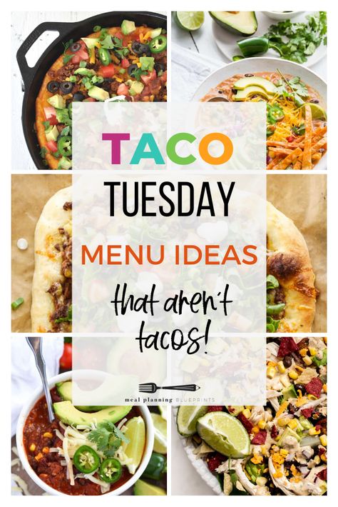 Taco Tuesday may just be THE most popular meal planning theme night ever! Here are 10 fresh Taco Tuesday menu ideas that aren't actually tacos! Spin On Taco Night, Taco Tuesday Healthy, New Taco Ideas, Easy Taco Night Recipes, Taco Tuesday Night Ideas, Tuesday Meals Dinners, Taco Tuesday Meal Ideas, Tuesday Dinner Ideas Healthy, Easy Taco Tuesday Ideas