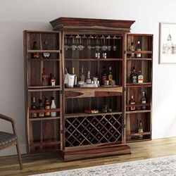 Wine Bar Cabinets | Sierra Living Concepts Wine Cabinet Ideas, Built In Bar In Living Room, Cabinet Bars, Corner Bar Furniture, Whiskey Storage, Farmstead Kitchen, Bar Cabinet Furniture, Tall Bar Cabinet, Wooden Bar Cabinet