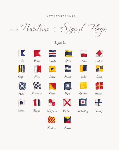 Signal Flags Chart Art Print Nautical Flag Art, Nato Alphabet, Sailing Flags, Nautical Flag Alphabet, Illustrated Alphabet, Flag Alphabet, Signal Flags, Tech Background, Nautical Flags