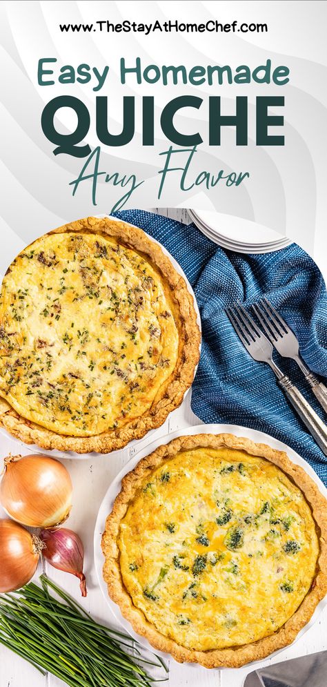 Simple Quiche Recipes, Easy Quiche Recipes, Basic Quiche, Simple Quiche, Egg Quiche Recipes, Basic Quiche Recipe, Quiche Crust, Best Quiche Recipes, Delicious Quiche