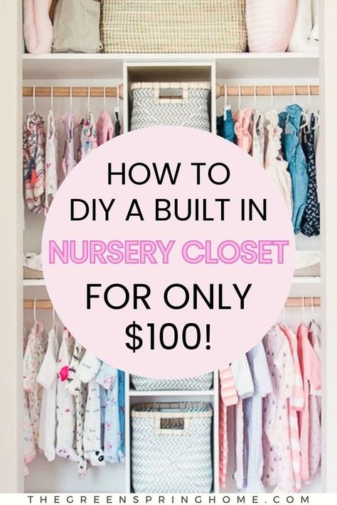 Maximize your nursery space with this DIY Organized Built-In Baby Nursery Closet! Explore budget-friendly hacks and clever organization ideas to create a functional and adorable baby room. From clothing racks to creative storage solutions, this project is perfect for any nursery decor. Tiny Nursery Closet, Small Nursery Ideas Without Closet, Baby Organization Ideas Closet, Nursery Closet Ideas Diy, Small Closet Baby Organization, Toddler Closet Organization Ideas, Nursery Closet Diy, Organizing Baby Closet, Diy Baby Closet Bookshelf