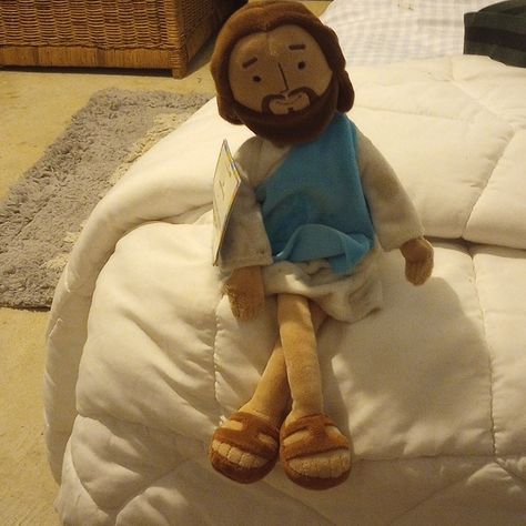 Very Handsome Rare Hallmark Doll. I Found Jesus While In Walmart One Day And He's Been With Me Ever Since. Jesus Plushie, Jesus And Me, Journal Bible Quotes, Jesus Cartoon, Christian Graphic Design, Gods Princess, Cute Bibles, Jesus Memes, Bible Humor