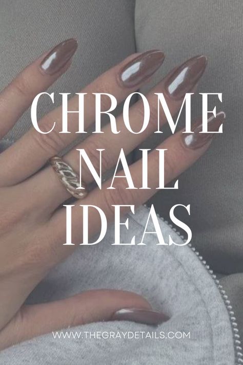 Chrome Nails, chrome nail ideas, metallic nails, glazed donut nails, classy nails, chrome nails Short Shellac Nails Chrome, Gold Chrome Manicure, Black Chrome Powder Nails, Neutral Chrome Nails Designs, Nude Nail With Chrome, Black Nail Polish With Chrome, Trending Chrome Nails, Black Chrome Gel Nails, Oval Nails Designs Chrome