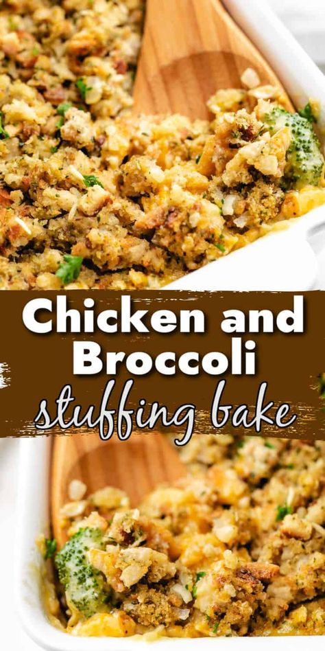 Chicken and Broccoli Stuffing Casserole is a rich, cheesy comfort dish that's both easy to prepare and satisfying. Perfect for holiday gatherings or a quick weeknight dinner, every bite is loaded with wholesome chicken, fresh broccoli, cheddar cheese, and mouthwatering stuffing. Chicken Stuffing Casserole | Stuffing Recipes | Easy Casserole Recipes | Delicious Stuffing | Box Stuffing | Homemade Stuffing | Chicken Casserole with Stuffing | Casseroles with Chicken |