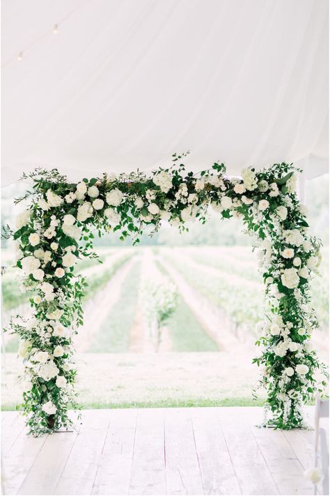 Beautiful ceremony flowers Square Floral Arch, Square Wedding Arch, Floral Arches, Wedding Arches, Wooden Arch, Wedding Arch Flowers, Arch Flowers, Floral Squares, Ceremony Flowers