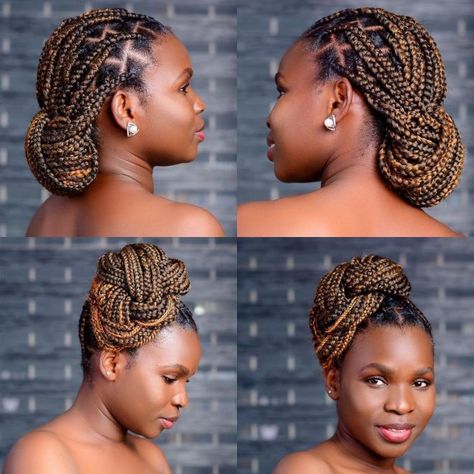 Braided Updos for Box Braids Two Goddess Braids, Braids 2024, Goddess Braids Updo, Goddess Braid Styles, Box Braids Updo, Braided Updos, Big Box Braids, Goddess Braids Hairstyles, Box Braids Hairstyles For Black Women