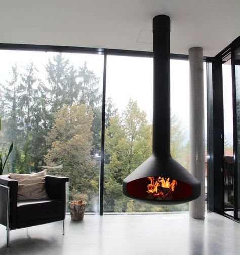 Bathyscafocus - THE FIREPLACE OF PALM DESERT Focus Fireplaces, Modern French Design, Suspended Fireplace, Hanging Fireplace, Floating Fireplace, Freestanding Fireplace, European House, Log Burner, Wood Fireplace