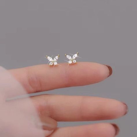 Mini Butterfly, Teen Jewelry, Sweet Jewelry, Baby Earrings, Zircon Earrings, Butterfly Earrings Stud, Wedding Party Jewelry, Stud Earrings For Women, Girls Earrings