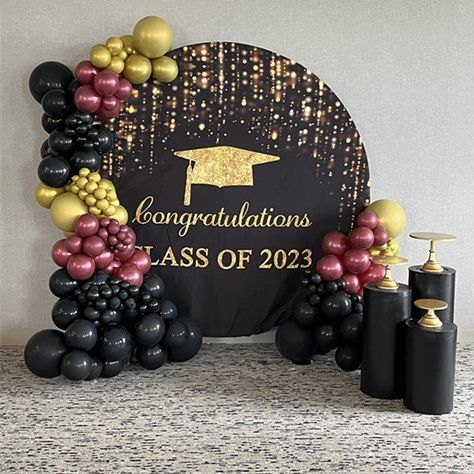 Backdrop Ideas For Graduation, Graduation Party Backdrop Ideas, Graduation Party Backdrops, 2023 Party, Graduation Party Themes, Graduation Backdrop, Shimmer Wall, Prom Decor, Birthday Party Theme Decorations