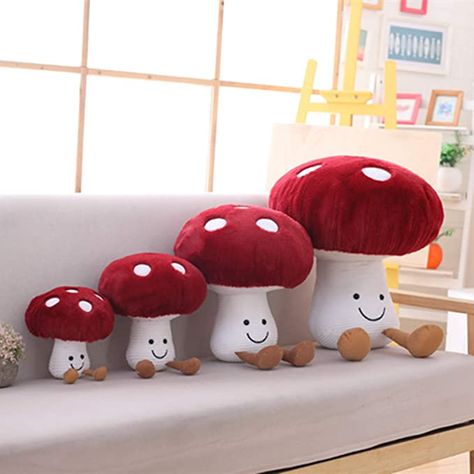 Plush Mushroom, Mushroom Plush, Forest Fairies, Red Mushroom, Kawaii Gifts, Sleeping Positions, Allergy Free, Bring Happiness, Soft Textures