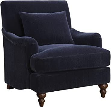 Coaster Home Furnishings Upholstered Accent Chair with Exposed Turned Legs and Attached Back Midnight Blue Wooden Accent Chair, Blue Accent Chairs, Tufted Arm Chair, Fabric Accent Chair, Velvet Accent Chair, Upholstered Accent Chairs, Coaster Furniture, Velvet Armchair, Club Chair