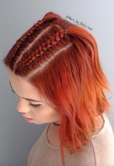 Quick Braided Hairstyles, Short Braids, Peinados Fáciles Para Cabello Corto, Curly Bob Hairstyles, Penteado Cabelo Curto, Cute Hairstyles For Short Hair, Braids For Short Hair, Hairstyles For Short Hair, Hairstyles For School