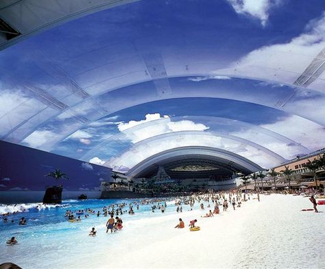 World's largest indoor pool. Amazing! Indoor Beach, Amazing Swimming Pools, Indoor Pools, Fairy Pools, Indoor Waterpark, Samos, Indoor Swimming, Kyushu, Oceans Of The World