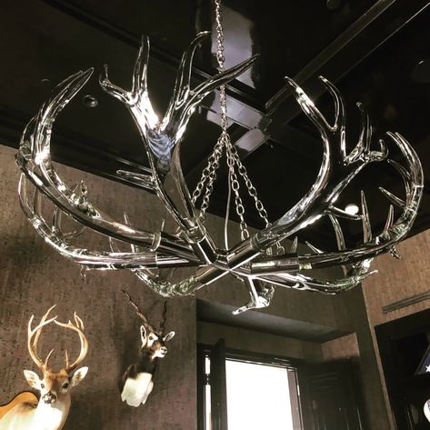 The Industrial Crystal Antler Chandelier by LWSN | Wescover Chandeliers Antler Chandelier, Furniture Art, Design Awards, Antlers, Polished Nickel, Chandeliers, Art Decor, Around The World, Ceiling Lights