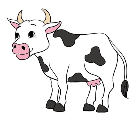 How to Draw Cow: Step 20 Cow Cartoon Drawing, Cow Drawing Easy, Cartoon Drawing Images, Animal Baby Quilt, Cow Drawing, Cow Pictures, Cartoon Cow, Drawing Letters, Cartoon Sketches