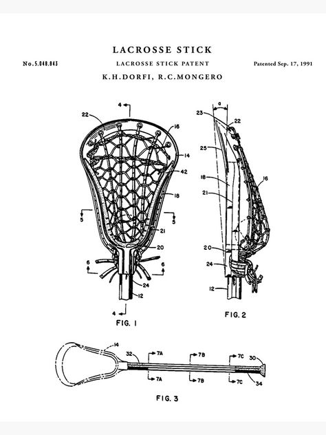 "Lacrosse Patent Drawing Blueprint" Poster by Vintago | Redbubble Lacrosse Posters For Games, Unc Lacrosse, Uni Flat, Flat Decor, Lacrosse Sticks, Womens Lacrosse, Patent Drawing, Extra Curricular, Inexpensive Gift