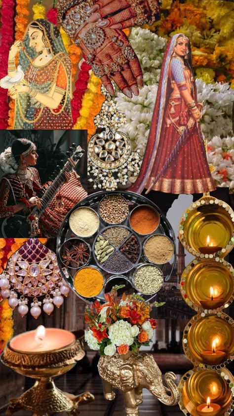 Diwali Mood Board Aesthetic, Mughal Era Mood Board, Navratri Collage, Traditional Mood Board, Indian Culture Aesthetic, Aesthetic Assignment Ideas, Zine Cover, Letterhead Sample, Mood Board Fashion Inspiration