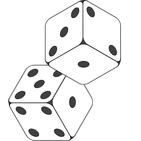 Dice- Black & White Drawing Fuzzy Dice Drawing, Dice Flash Tattoo, Dice American Traditional Tattoo, Dice Outline Tattoo, Card And Dice Tattoo, Dice Tattoo Men, Tattoo Dado, Dice Drawing Art, Rolling Dice Tattoo