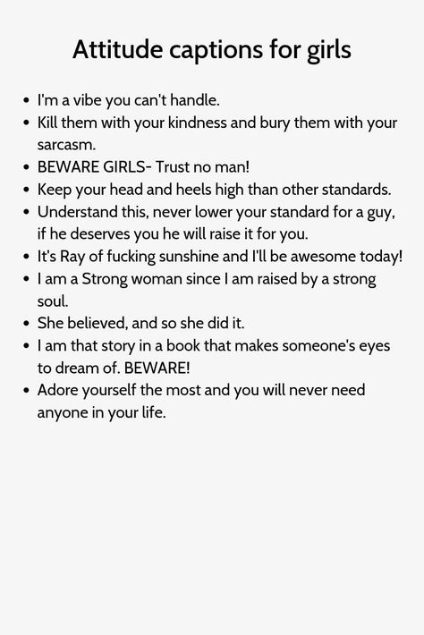 Selfie Captions Instagram Simple, Captions For Instagram Love, Sassy Instagram Captions, Dope Captions For Instagram, Attitude Caption For Instagram, Tatabahasa Inggeris, Attitude Bio For Instagram, One Word Instagram Captions, Caption For Girls