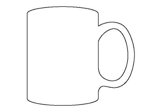 Mug pattern. Use the printable outline for crafts, creating stencils, scrapbooking, and more. Free PDF template to download and print at http://patternuniverse.com/download/mug-pattern/ Coffee Mug Printable Template, Mug Cozy Template Free Printable, Paper Mugs Template, Cup Templates Free Printable, Marshmallow Template Free Printable, Coffee Mug Template Free Printable, Mug Printing Design Template, Coffee Cup Template Free Printable, Mug Template Free Printable