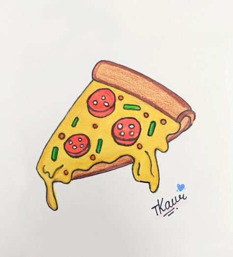 Easy drawing of pizza🍕 How To Draw Pizza, Drawing Of Pizza, Pizza Drawing Easy, Pizza Drawing, Easy Drawings Sketches, Easy Drawing, Food Drawing, Drawing Tutorial, Drawing Sketches