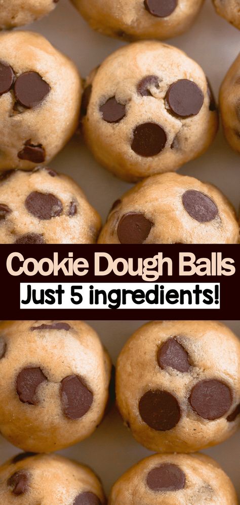 No Bake Chocolate Chip Cookie Dough Balls Recipe Breakfast Cookie Dough Healthy, Healthy Cookie Dough No Peanut Butter, Keto Cookie Dough Balls, No Bake Cookie Dough Balls, Healthy Cookie Dough Protein Balls, Cookie Dough Balls Healthy, Protein Chocolate Chip Cookie Dough, Healthy Chocolate Balls, Cookie Dough No Butter