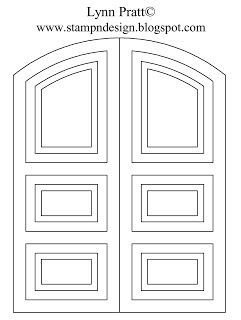 Stamp-n-Design: Double Door Decorated for Christmas Door Template, Door Cards Handmade, Door Card, Door Clip Art, Double Door Pop Up Card, Miniature Door Template, Doll House Windows Printable, Card Making Templates, Glitter Houses