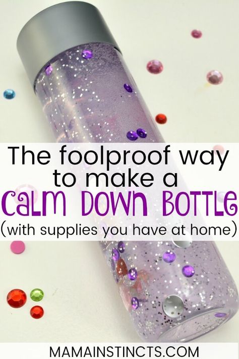 Bottle Crafts For Kids, Crafts For Kids At Home, Glitter Sensory Bottles, Calming Bottle, Calming Jar, Calm Down Jar, Calm Down Bottle, Sensory Bottle, Inkscape Tutorials