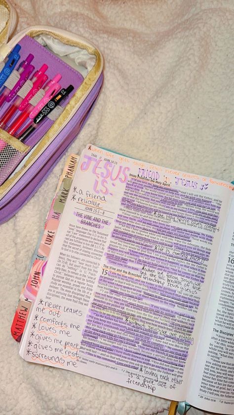 Bible John Aesthetic, 3 John Bible Journaling, John 15 Bible Journaling, John 7 Bible Journaling, John 11 Bible Journaling, 2 John Bible Journaling, John 5 Bible Journaling, John 4 Bible Journaling, Midliners Highlighters