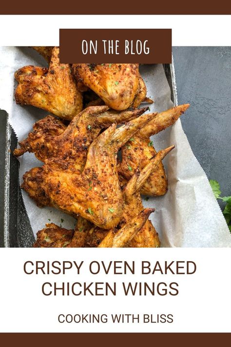 Easy Crispy Oven Baked Chicken Wings made with minimal ingredients for a perfectly crisp piece of chicken. If you crave crispy chicken, you gotta check out this recipe. No deep frying here! | cookingwithbliss.com #whole30 #whole30recipes #chickenrecipes #paleodinner Whole Chicken Wings, Crispy Oven Baked Chicken Wings, Baked Lemon Garlic Chicken, Baked Wings Oven, Oven Chicken Wings, Whole Baked Chicken, Easy Oven Baked Chicken, Baked Chicken Wings Oven, Crispy Baked Chicken Wings