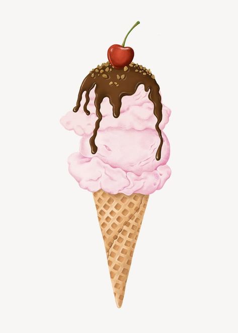 Ice Cream Cartoon Images, Ice Cream Cone Drawing, Ice Cream Pictures, Chocolate Ice Cream Cone, Images Of Chocolate, Ice Cream Painting, Ice Cream Images, Ice Cream Cartoon, Candy Drawing