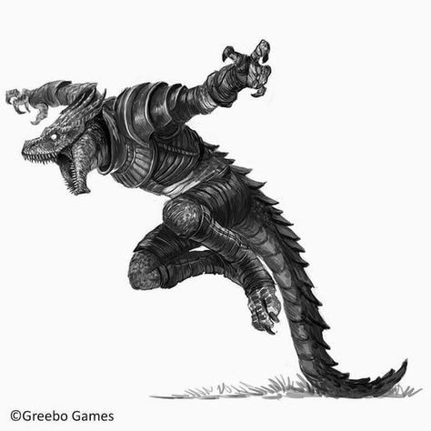 Tree Creature Concept Art, Lizard Monster Concept Art, Argonian Art, Humanoid Monster Concept Art, Fantasy Races Concept, Lizardfolk Dnd, 캐릭터 드로잉, Fantasy Races, Monster Concept Art