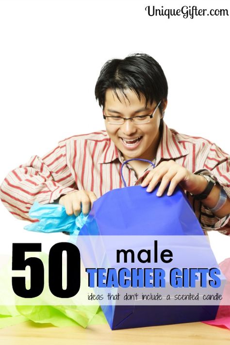 Men can be hard to shop for! Here are 50 male teacher gifts to inspire, there are definitely ideas in here to pin for later, I won't be stumped again. Volunteer Appreciation Gifts For Men, Presents For Male Teachers, Teacher Gifts Men, Teacher Gift For Male Teacher, End Of Year Teacher Gifts For Men, Man Teacher Gifts, Male Teacher Gifts End Of Year, Men Teacher Gifts, Male Teacher Appreciation Gifts