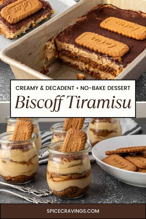 Biscoff Tiramisu is a warm-spiced twist on a classic Italian tiramisu recipe, layered with coffee-soaked Biscoff cookies and rich cookie-butter flavored mascarpone cream. Italian Dinner Party Desserts, Decadent Dinner Recipes, Italian Food Recipes Pasta, Biscoff Tiramisu, Italian Tiramisu Recipe, Food Recipes Pasta, Restaurant Desserts, Italian Desert, Cooking Potatoes