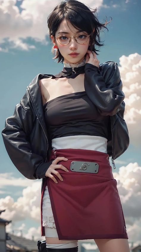 Sarada Cosplay, 3 Anime Best Friends Icons, Sakura Cosplay, Uchiha Family, Fesyen Rambut, Boruto And Sarada, Naruto Series, Naruto Kakashi, Sarada Uchiha