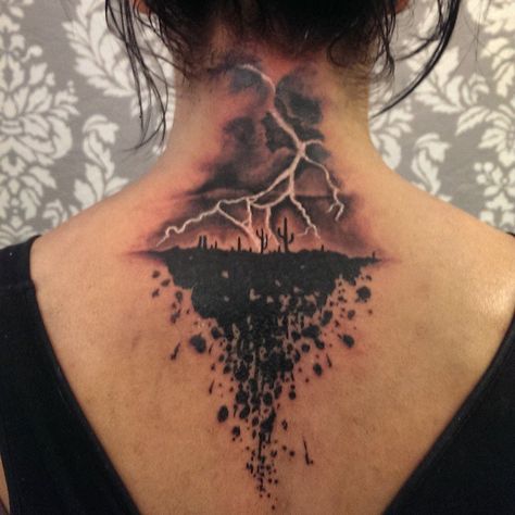 Lightning tattoo by my son. Lightening Storm Tattoo For Women, Electric Bolt Tattoo, Lightning Tattoo Color, Storm Tattoos For Women, I Am The Storm Tattoo Ideas, Lightning Tree Tattoo, Monsoon Tattoo, Lightning Tattoo Women, Storm Tattoo For Women