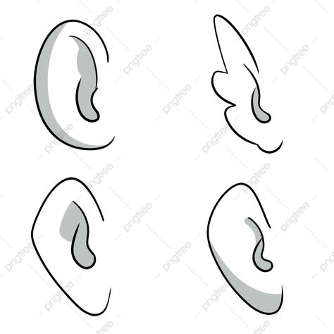 Anime Ear Reference, Anime Ears, Character Appearance, Ear Picture, Artist Reference, Cartoon Ears, Pencil Drawings For Beginners, Man Vector, Japanese Characters