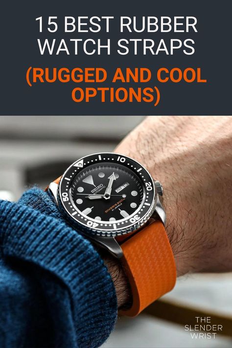 Rubber watch straps are cool and durable. Here are the best ones you can buy right now. Seiko Automatic, Small Watch, Rubber Watches, Best Watches For Men, Watch Straps, Wrist Watches, Cool Watches, Watch Strap, Chronograph