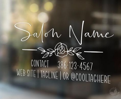 Salon Window Display, Salon Window, Salon Decals, Wax Studio, Vinyl Home Decor, Salon Suites Decor, Hair Salon Decor, Salon Names, Spa Ideas