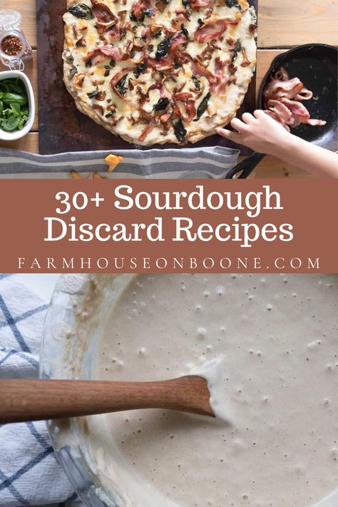 These 30+ simple sourdough discard recipes are perfect for all of your extra sourdough discard, but also great if you are just beginning your sourdough journey. Sour Dough Bread Starter Recipe, Weekend Breakfast Recipes, Sourdough Discard Recipes, Simple Sourdough, Sourdough Pizza Crust, Sourdough Starter Discard Recipe, Discard Recipes, Bread Starter, Homemade Lunch