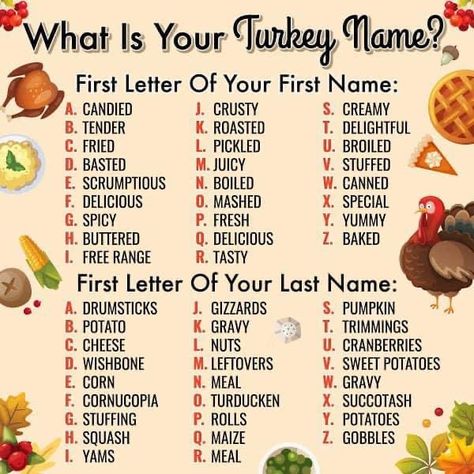 Turkey Name Game, Funny Name Generator, Usborne Books Party, Sales Email, Hot Mess Mom, Facebook Engagement Posts, Name Game, Facebook Engagement, Tastefully Simple