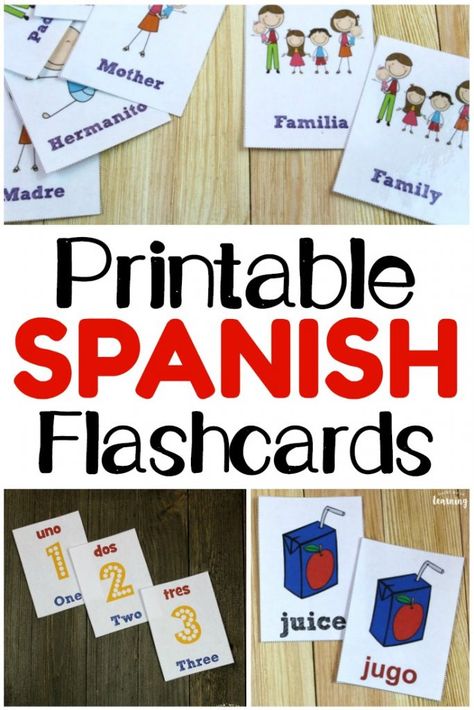 Spanish Flashcards, Spanish Printables, Spanish Learning Activities, Preschool Spanish, Vocabulary Flash Cards, Spanish Colors, Learning Spanish For Kids, Spanish Clothing, Homeschool Spanish