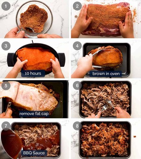 How to make pulled pork in slow cooker Pulled Pork With Bbq Sauce, Slow Cooker Bbq Pulled Pork, Bbq Pulled Pork Slow Cooker, Pulled Pork Burger, Crockpot Pulled Pork, Homemade Barbecue Sauce, Slow Cooker Bbq, Recipetin Eats, Slow Cooker Pulled Pork